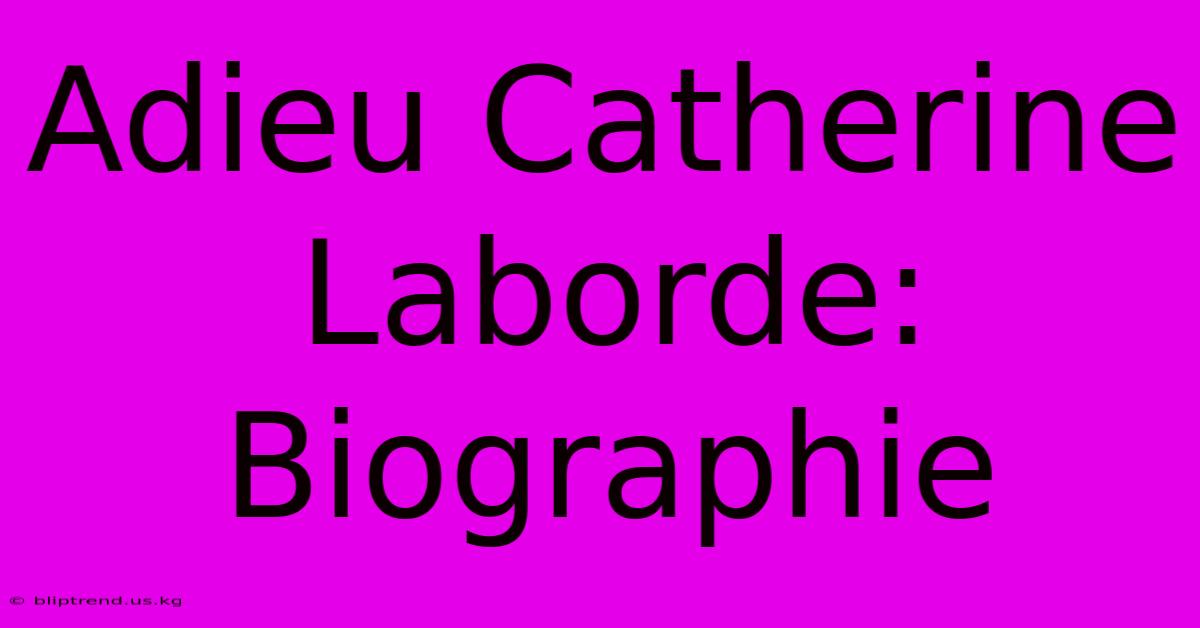 Adieu Catherine Laborde: Biographie