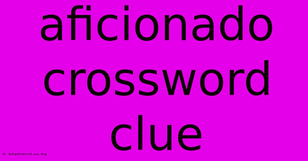 Aficionado Crossword Clue