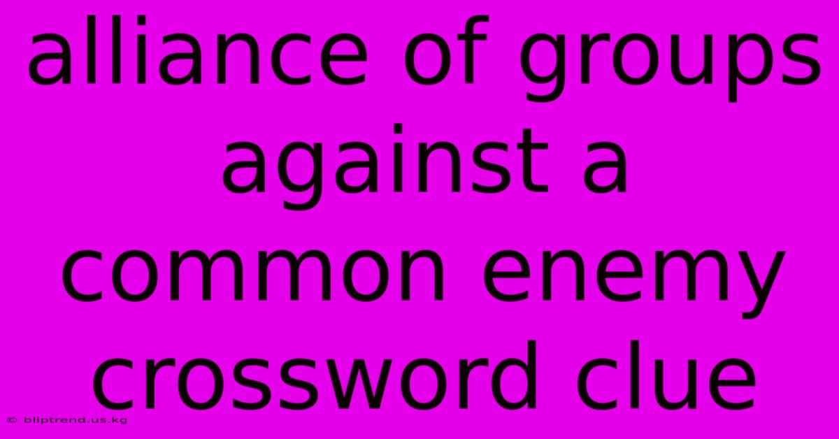 Alliance Of Groups Against A Common Enemy Crossword Clue