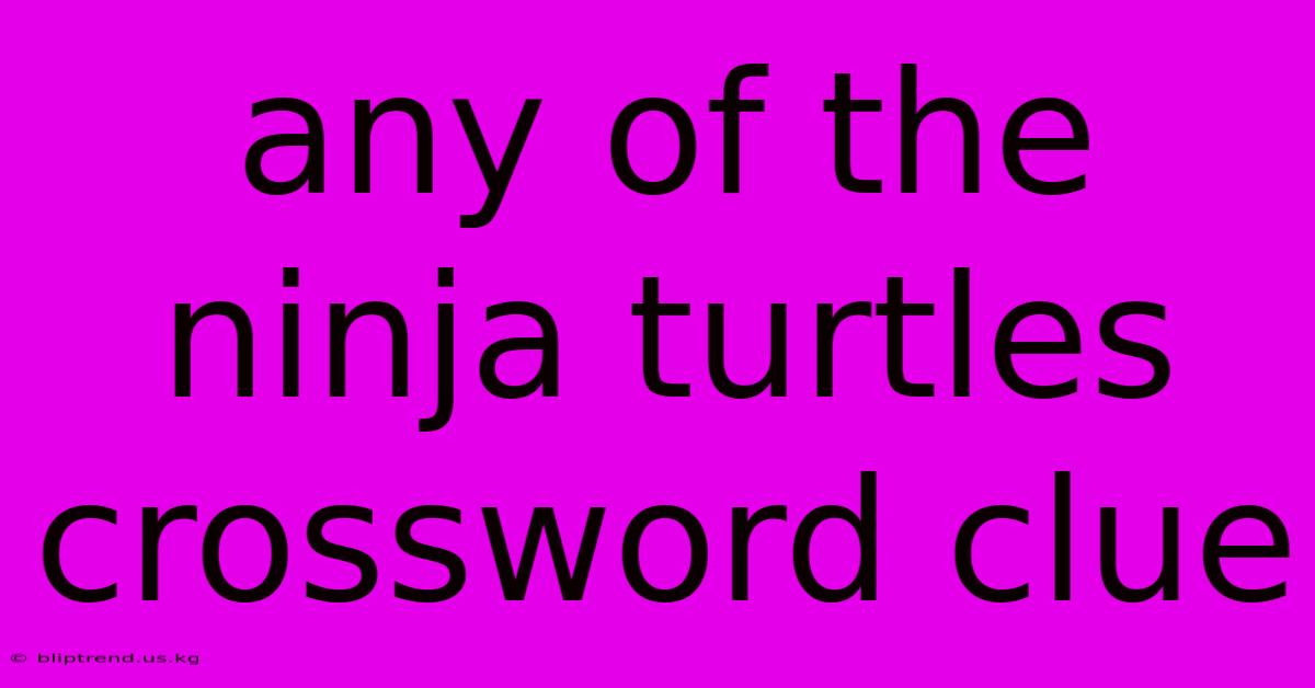 Any Of The Ninja Turtles Crossword Clue