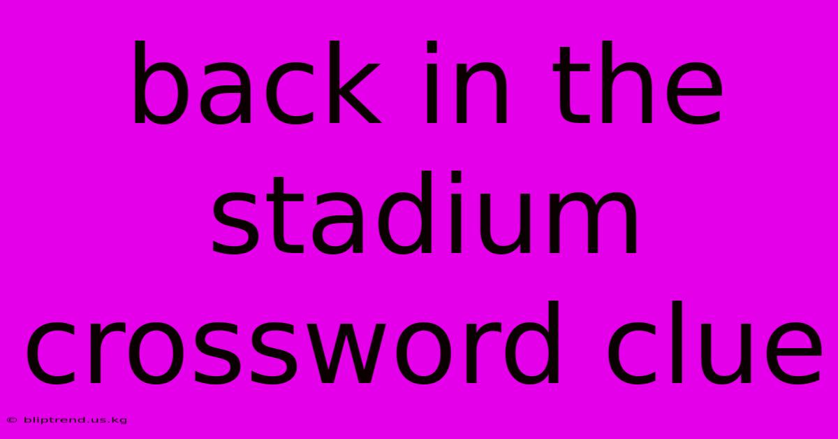 Back In The Stadium Crossword Clue