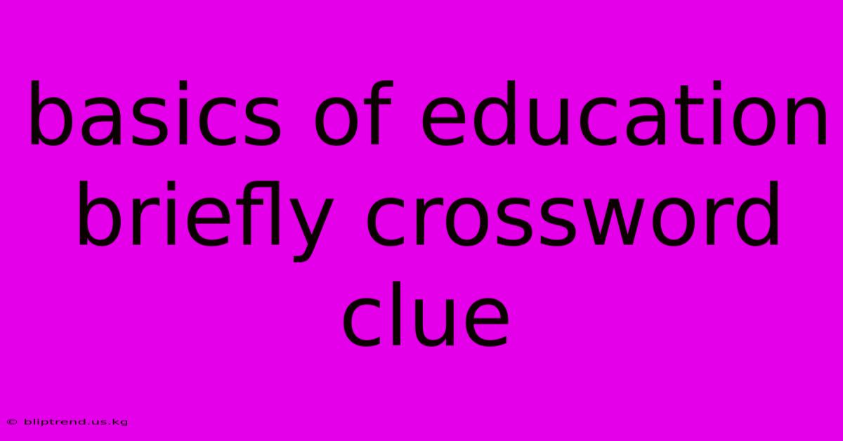 Basics Of Education Briefly Crossword Clue