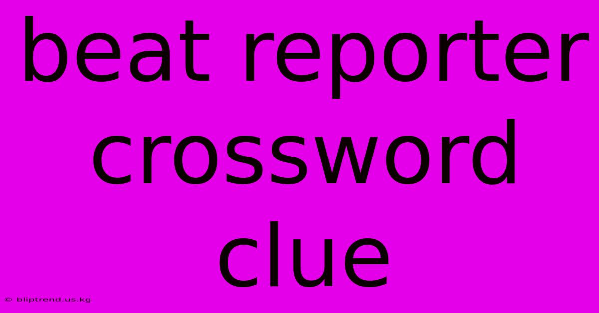 Beat Reporter Crossword Clue