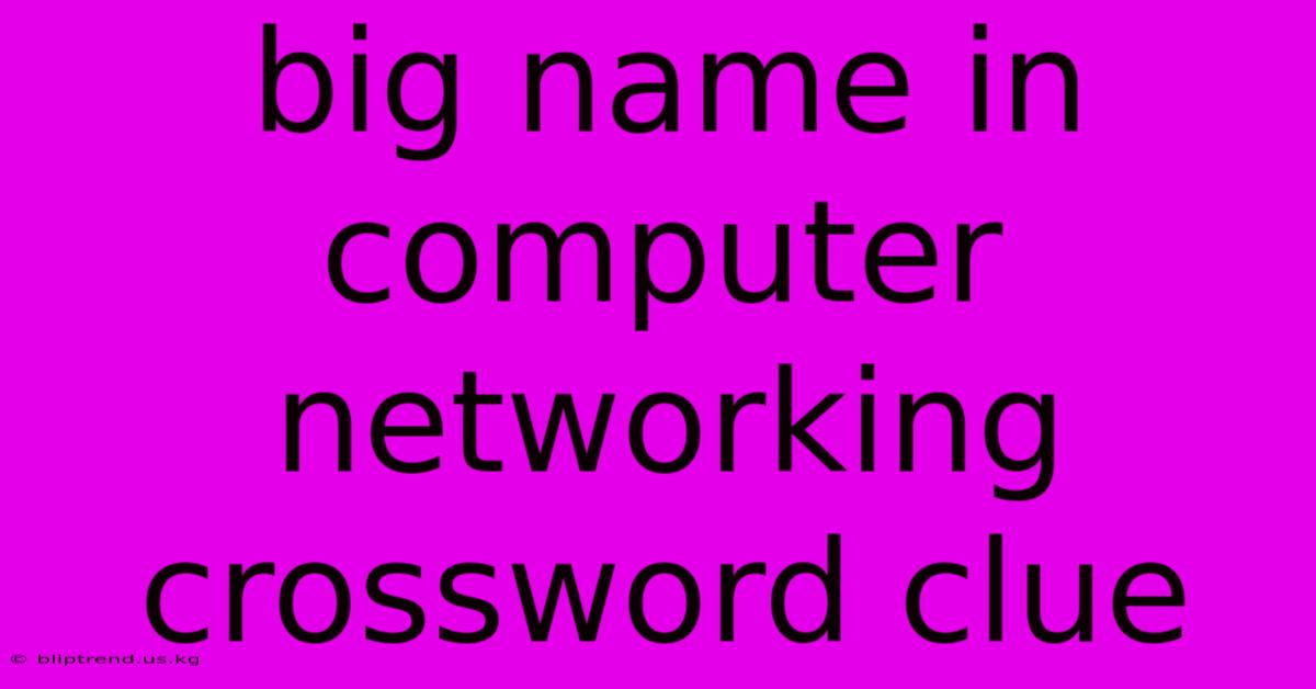 Big Name In Computer Networking Crossword Clue