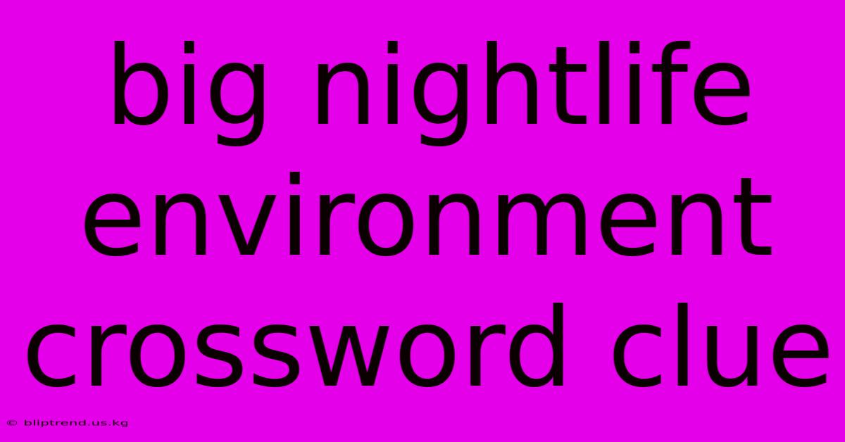 Big Nightlife Environment Crossword Clue