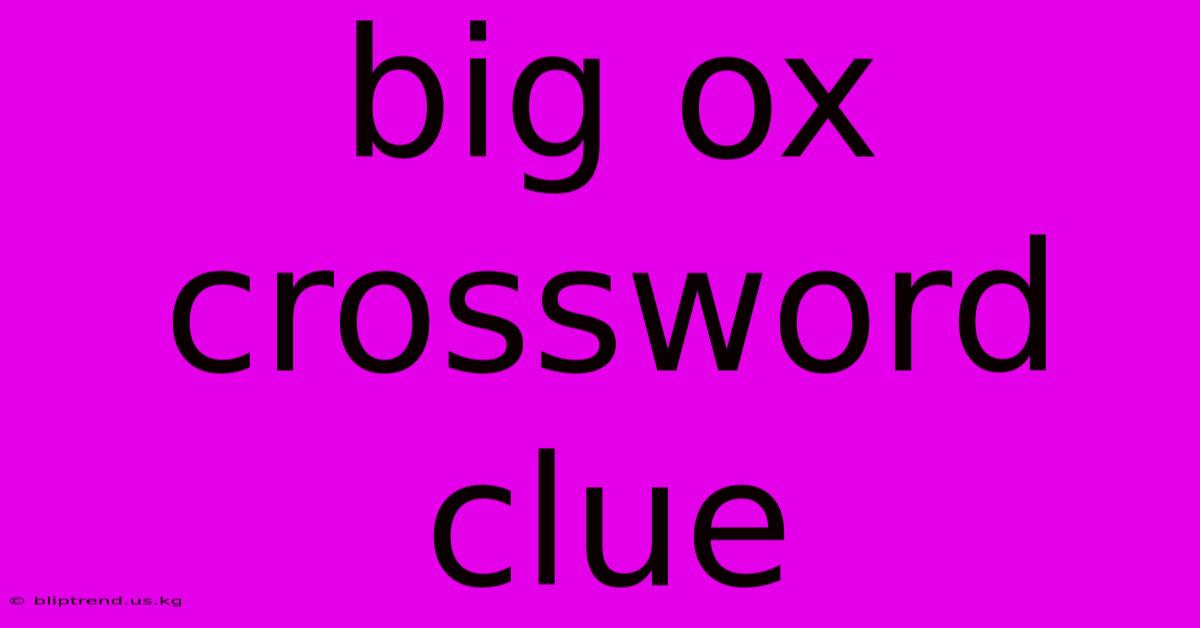 Big Ox Crossword Clue