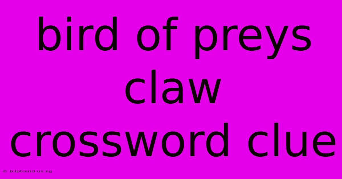 Bird Of Preys Claw Crossword Clue