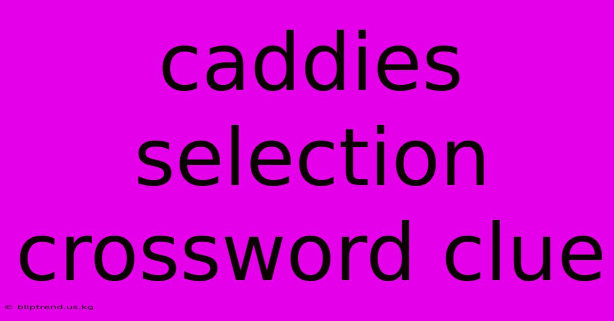 Caddies Selection Crossword Clue