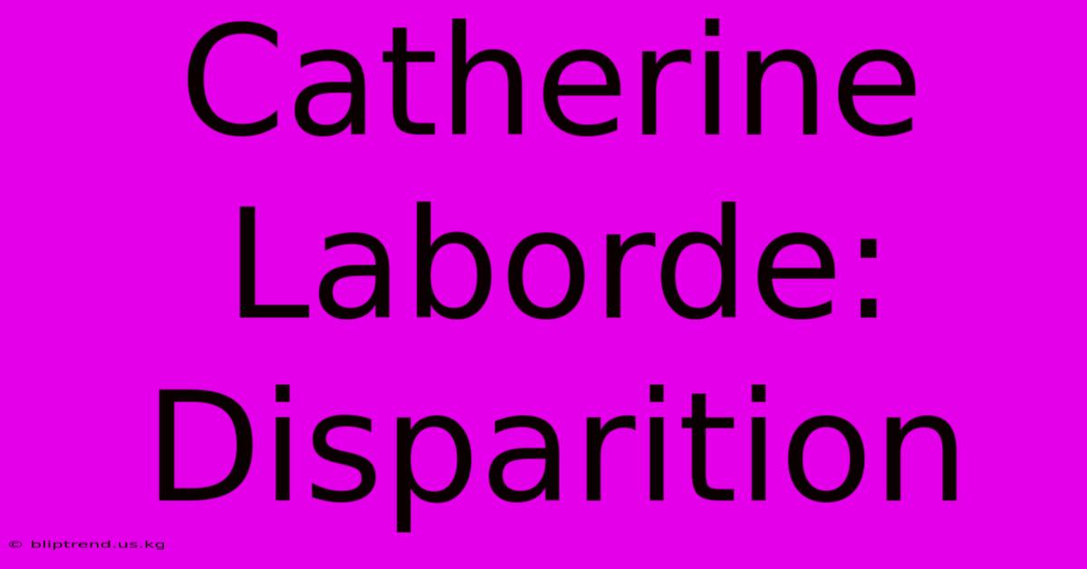 Catherine Laborde: Disparition