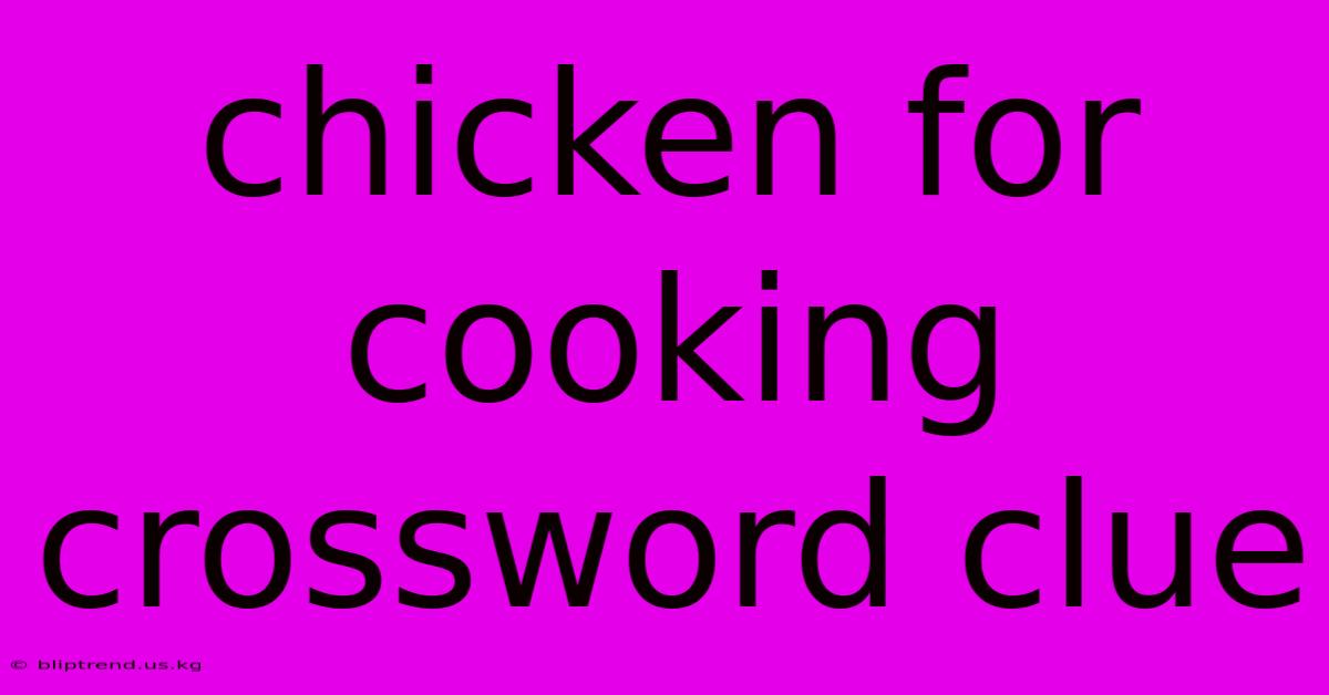 Chicken For Cooking Crossword Clue