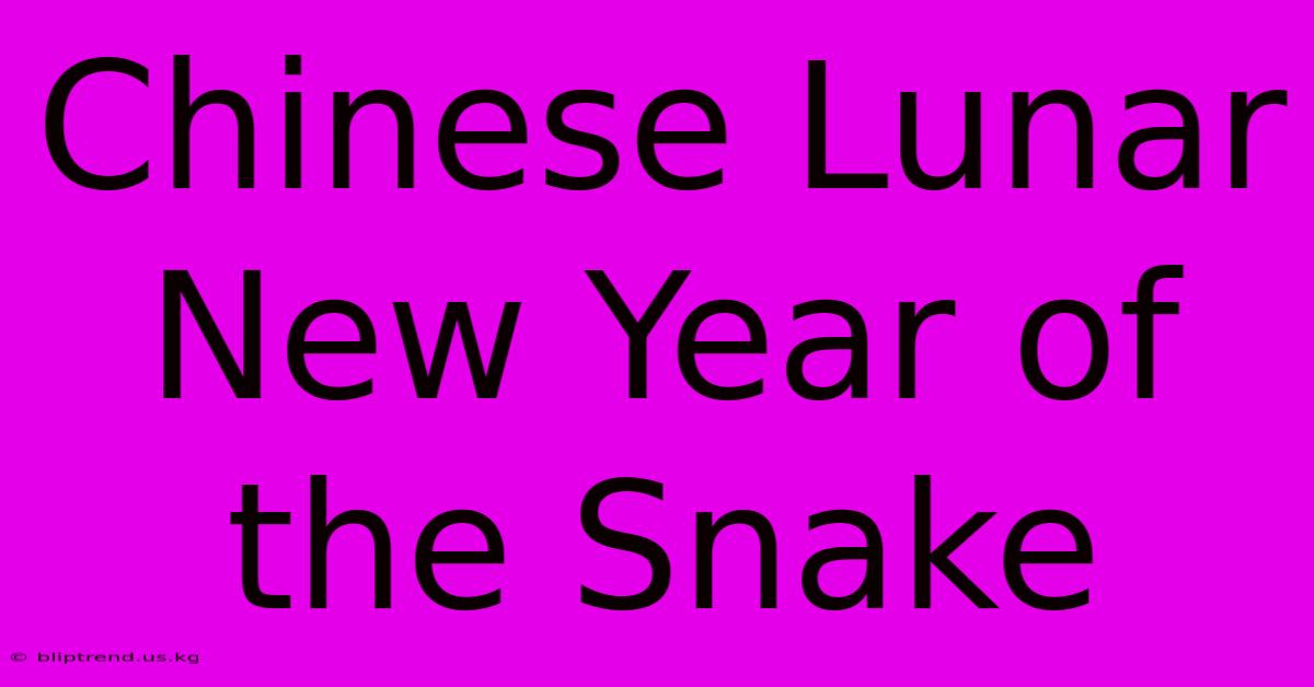 Chinese Lunar New Year Of The Snake