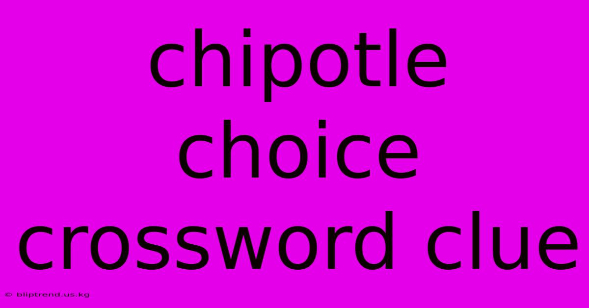 Chipotle Choice Crossword Clue