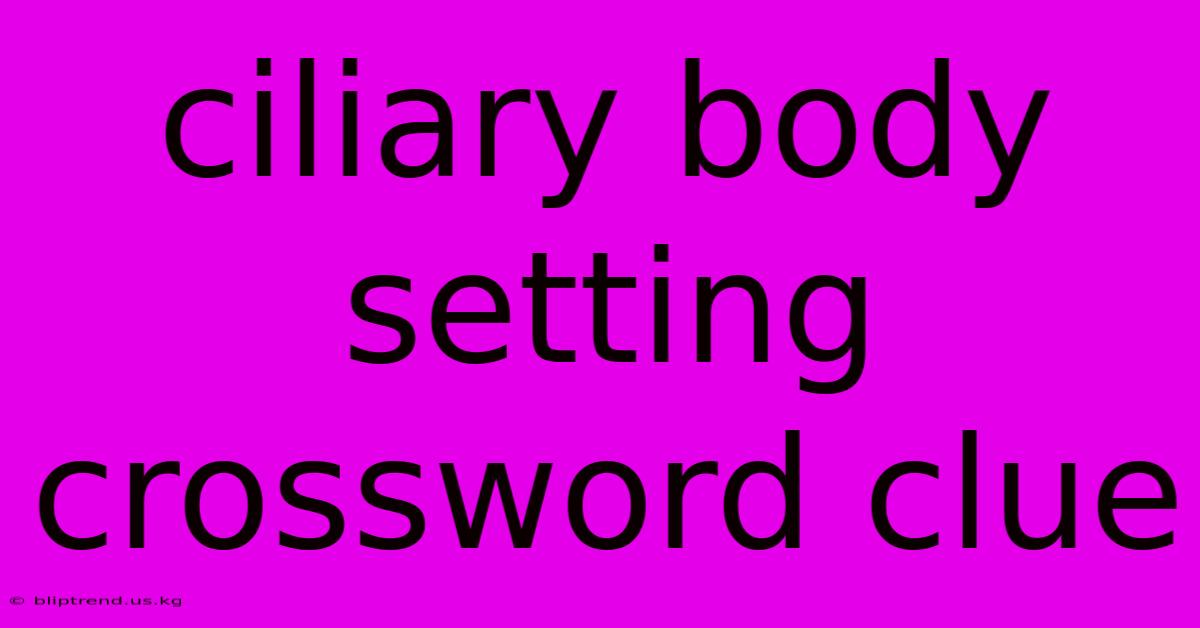 Ciliary Body Setting Crossword Clue