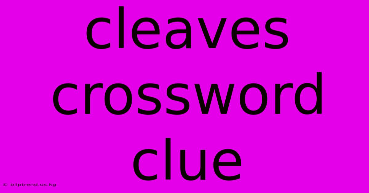 Cleaves Crossword Clue