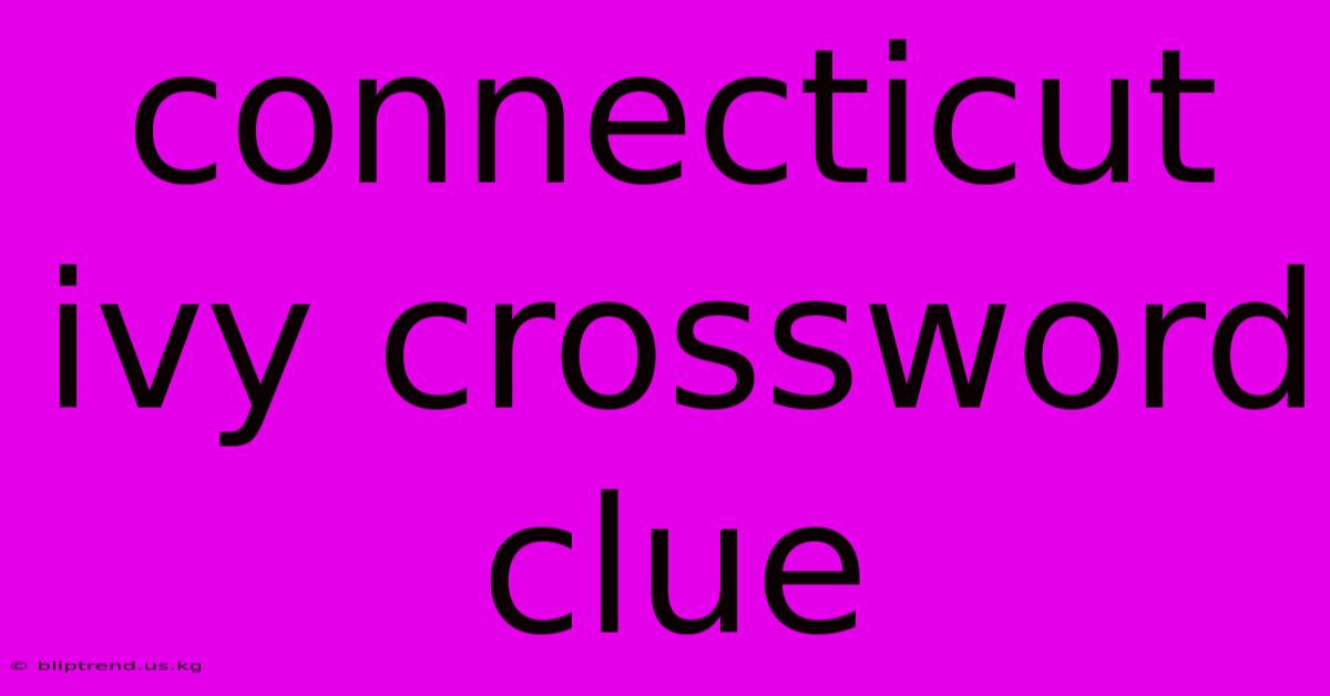 Connecticut Ivy Crossword Clue