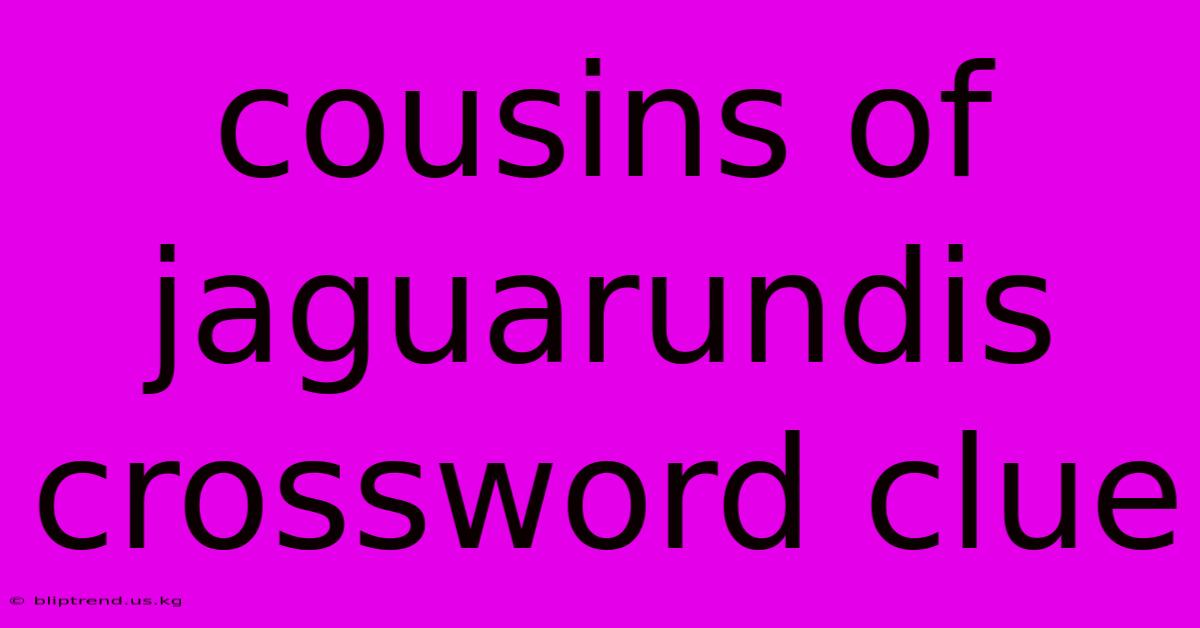 Cousins Of Jaguarundis Crossword Clue