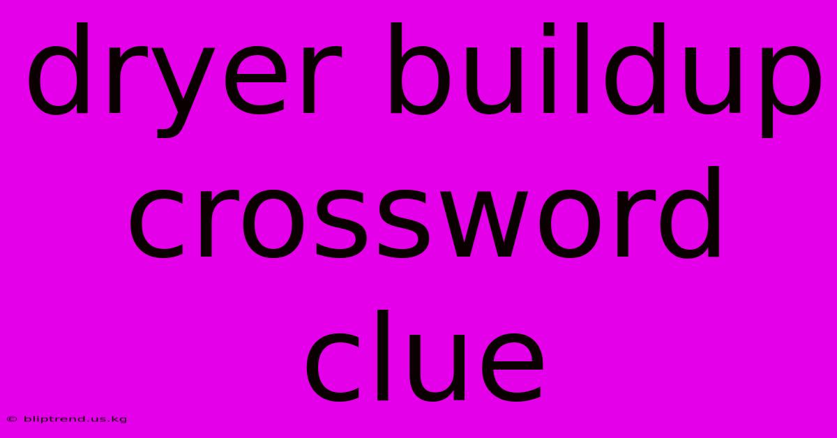 Dryer Buildup Crossword Clue