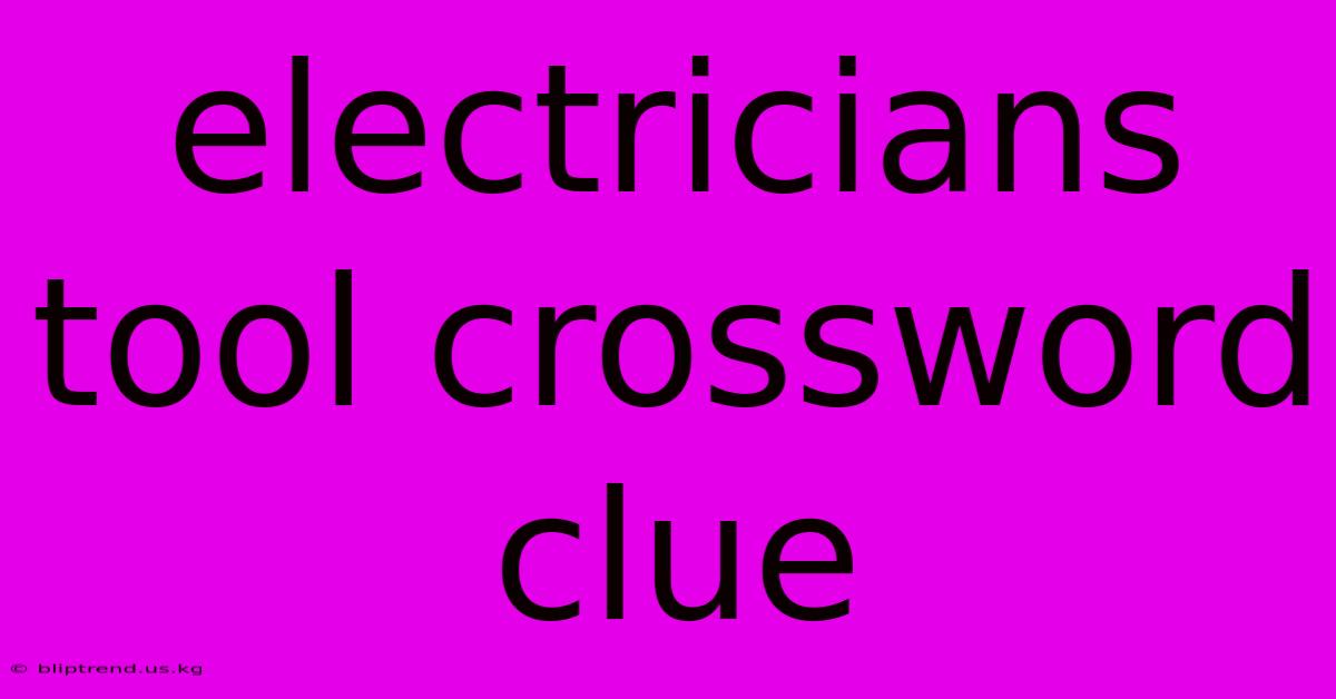 Electricians Tool Crossword Clue