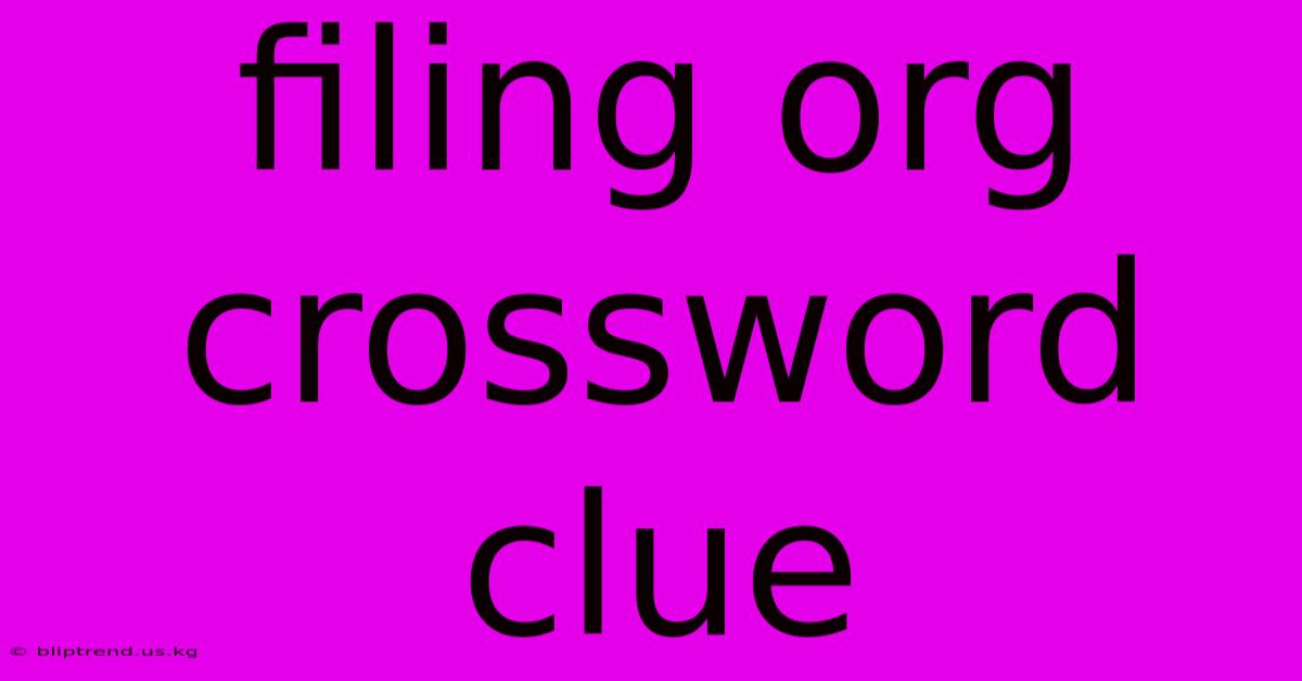 Filing Org Crossword Clue