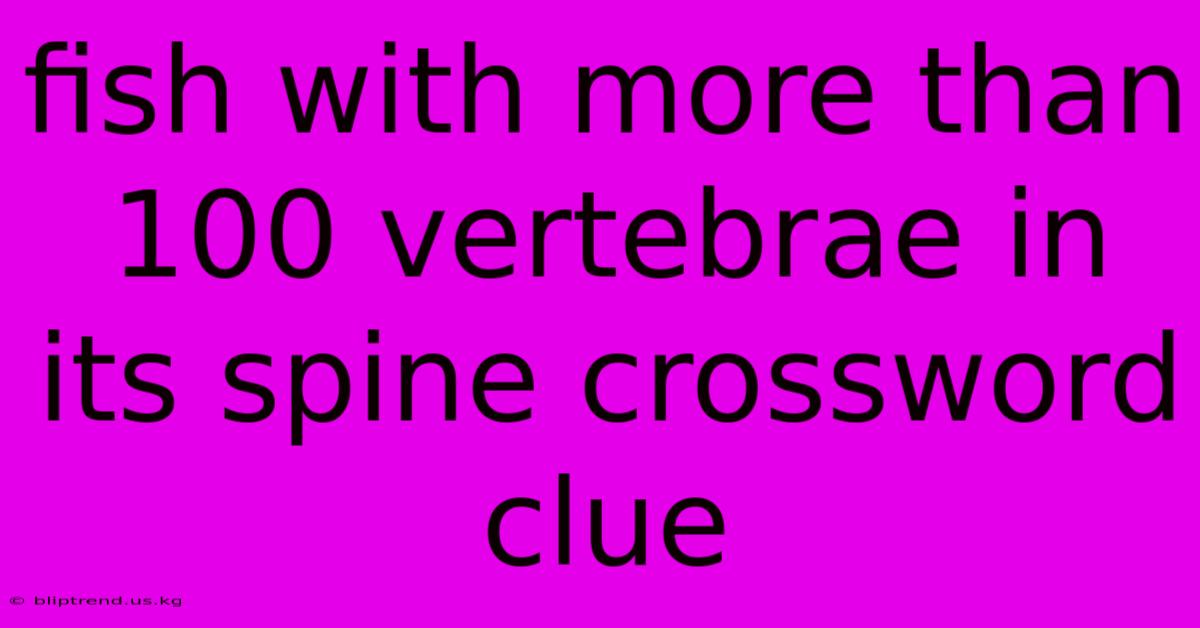 Fish With More Than 100 Vertebrae In Its Spine Crossword Clue