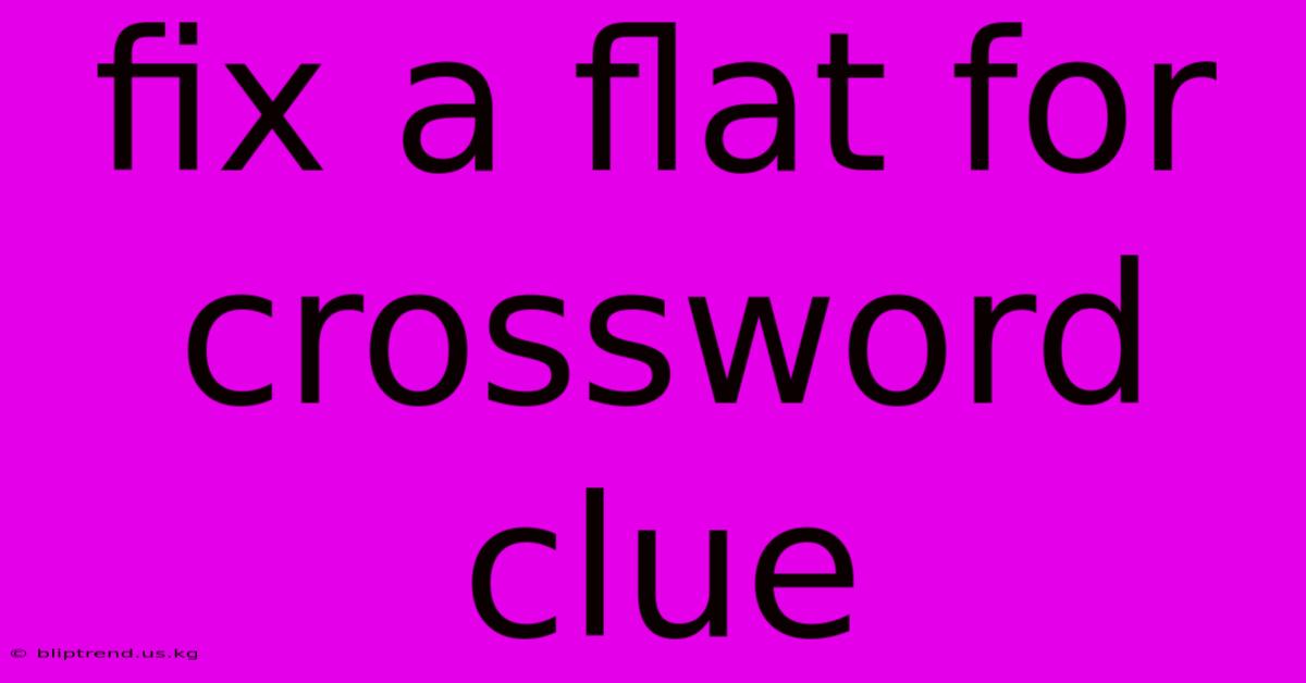 Fix A Flat For Crossword Clue