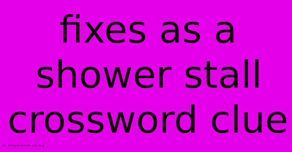 Fixes As A Shower Stall Crossword Clue