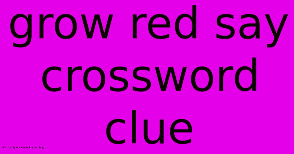 Grow Red Say Crossword Clue