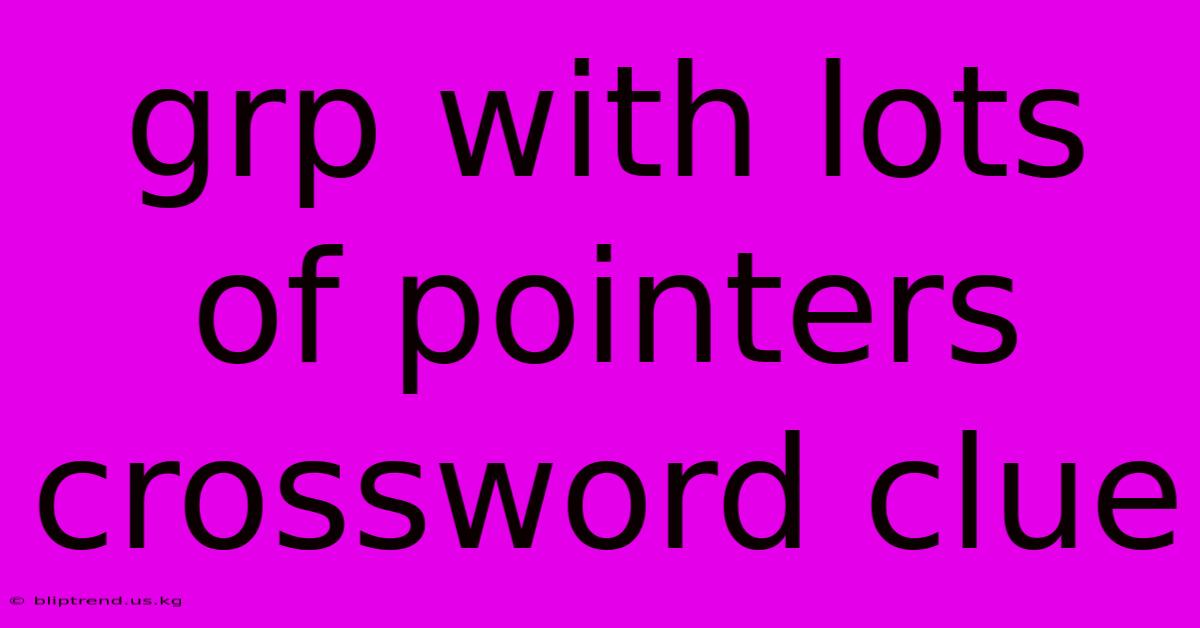 Grp With Lots Of Pointers Crossword Clue