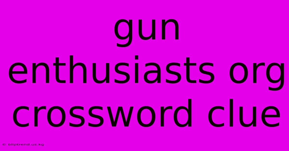 Gun Enthusiasts Org Crossword Clue