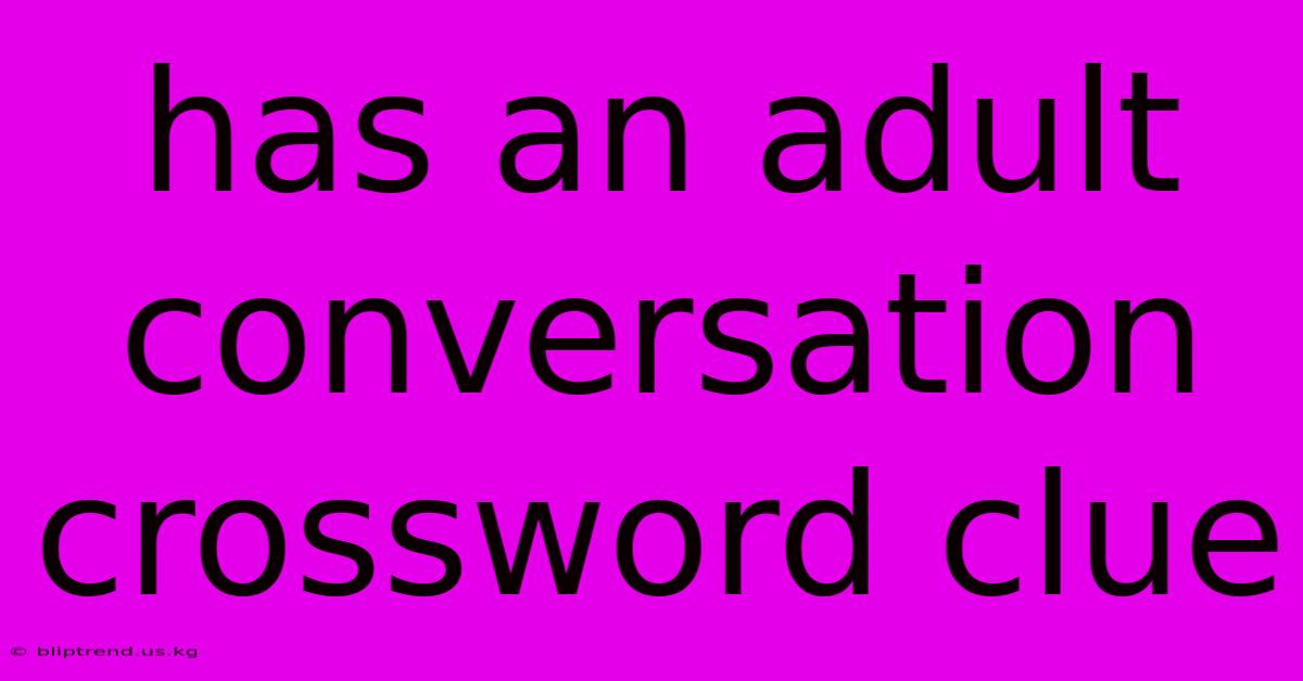 Has An Adult Conversation Crossword Clue