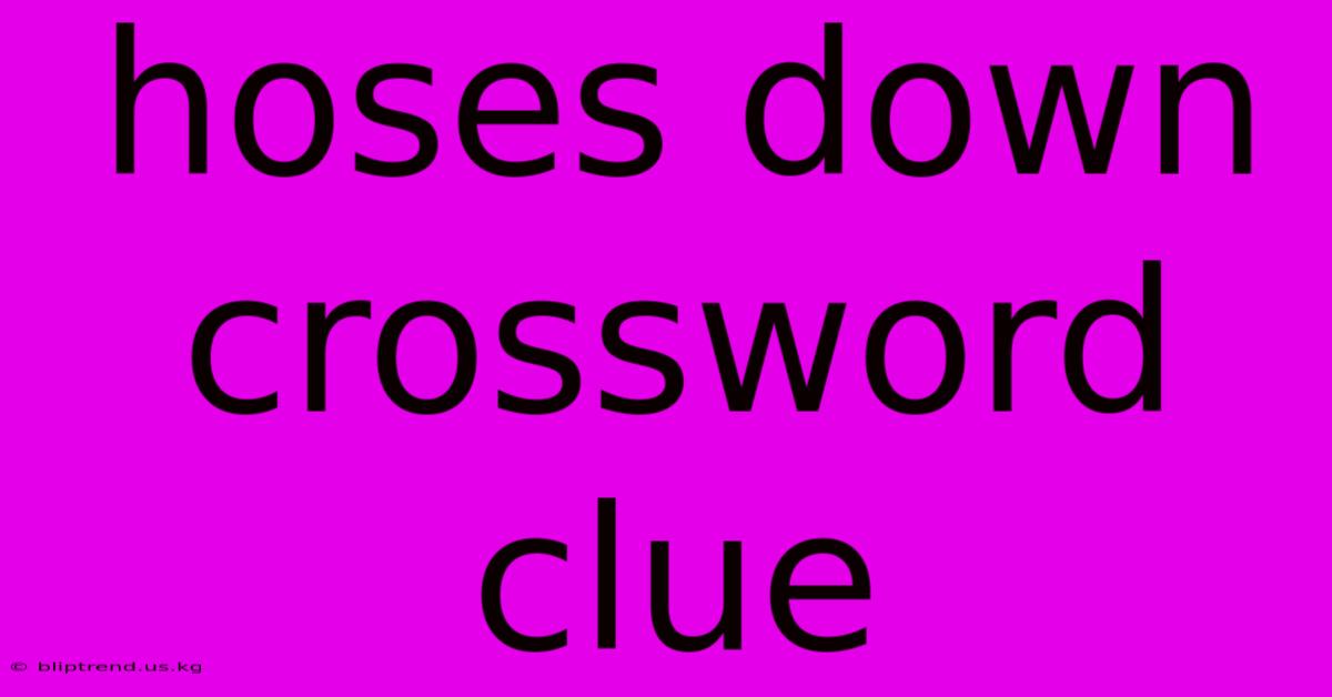 Hoses Down Crossword Clue