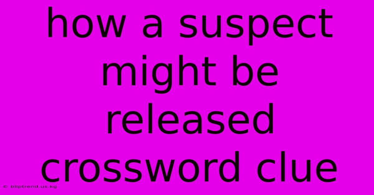 How A Suspect Might Be Released Crossword Clue