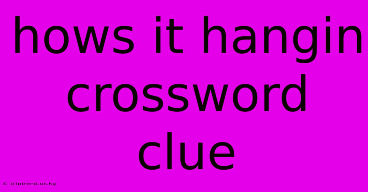 Hows It Hangin Crossword Clue