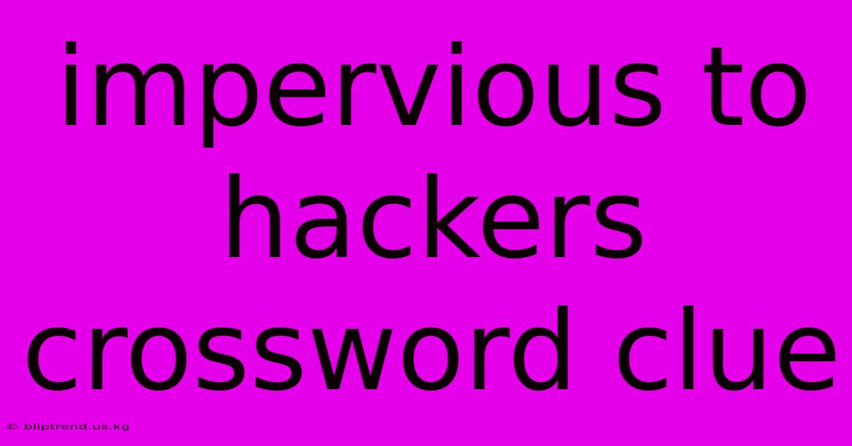 Impervious To Hackers Crossword Clue