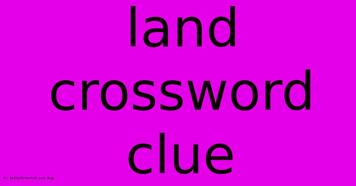 Land Crossword Clue