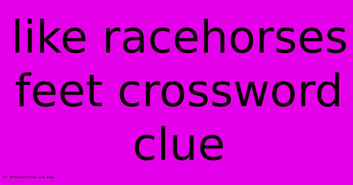 Like Racehorses Feet Crossword Clue