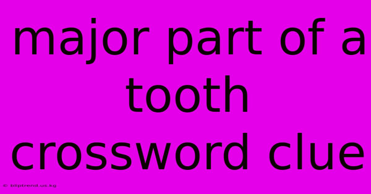 Major Part Of A Tooth Crossword Clue