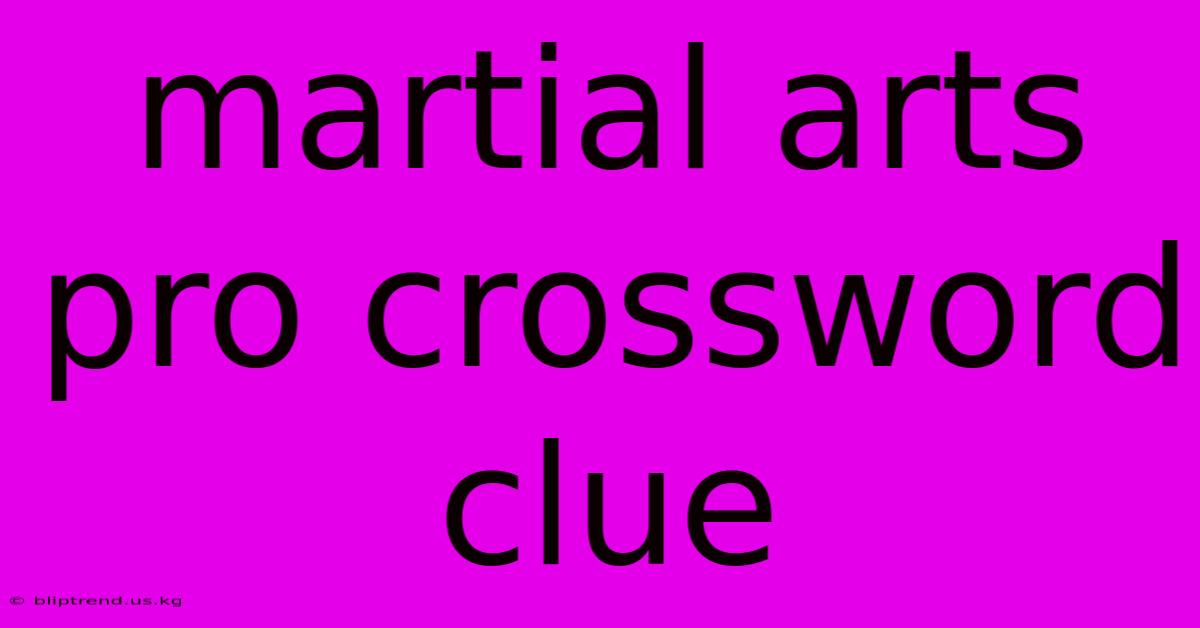 Martial Arts Pro Crossword Clue