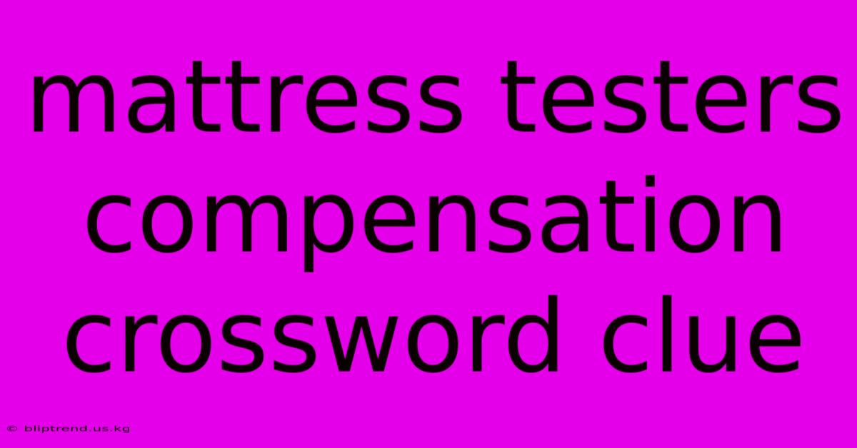 Mattress Testers Compensation Crossword Clue