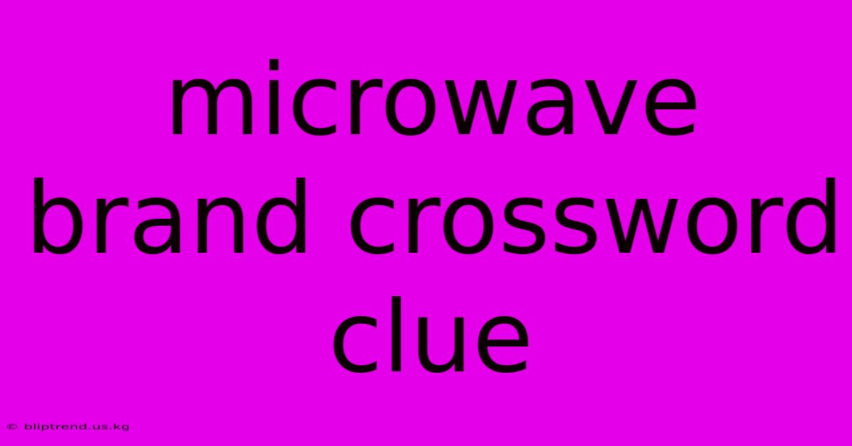 Microwave Brand Crossword Clue