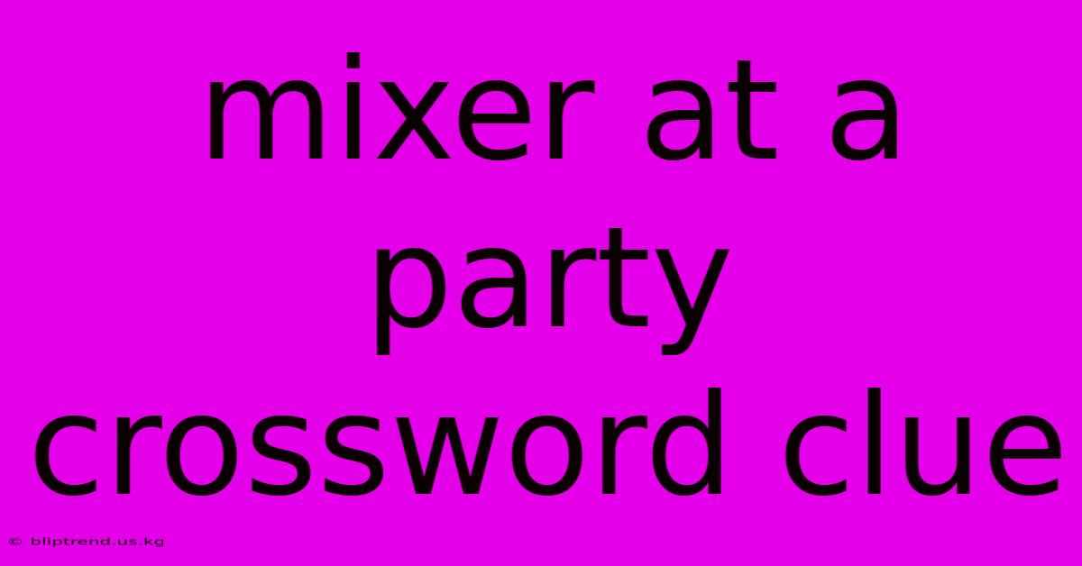 Mixer At A Party Crossword Clue