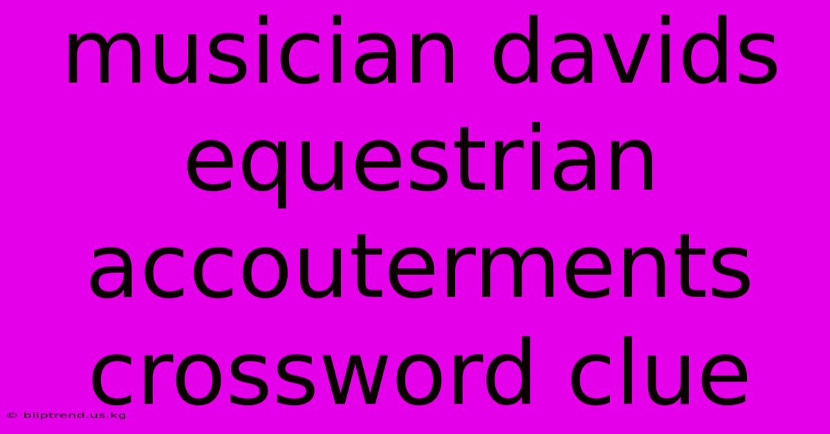 Musician Davids Equestrian Accouterments Crossword Clue