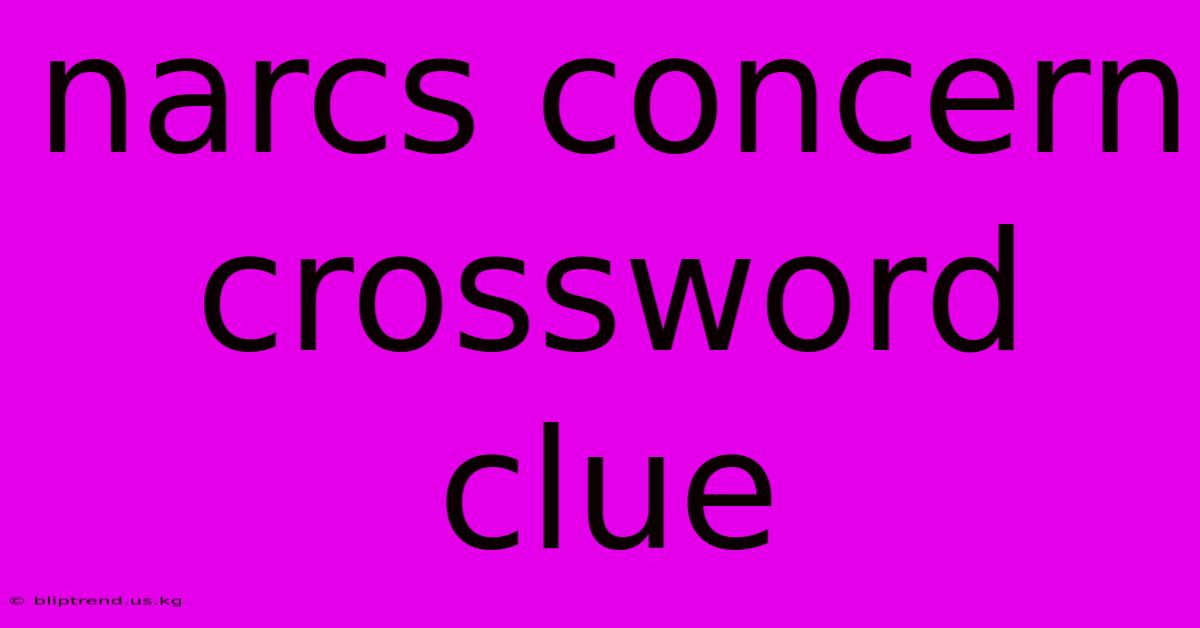 Narcs Concern Crossword Clue