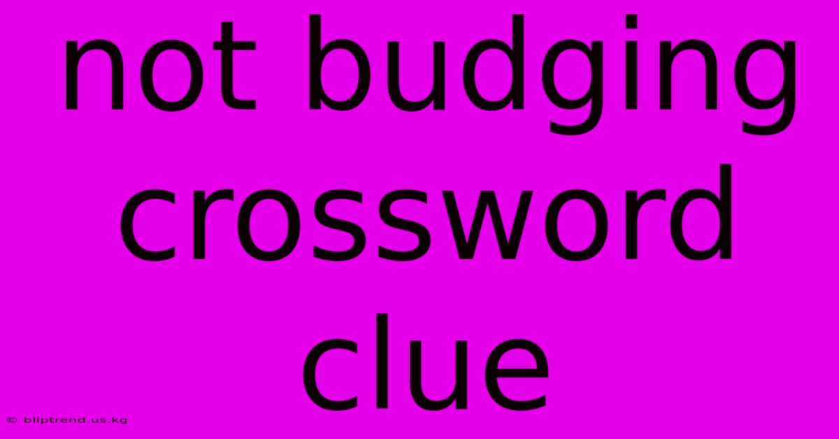 Not Budging Crossword Clue