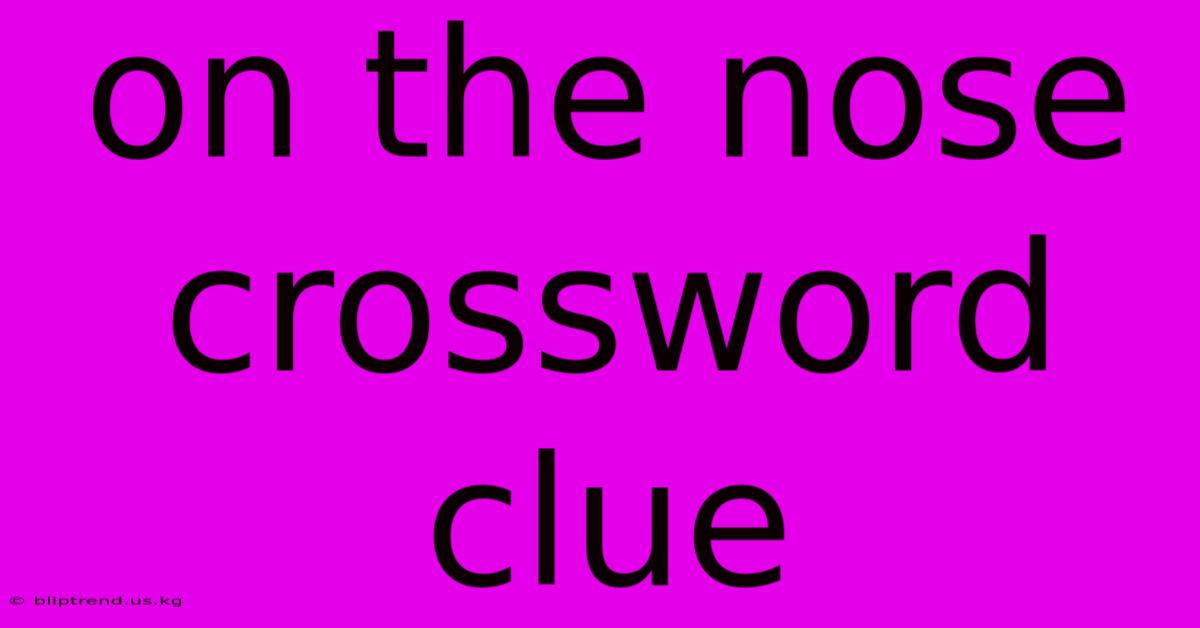 On The Nose Crossword Clue