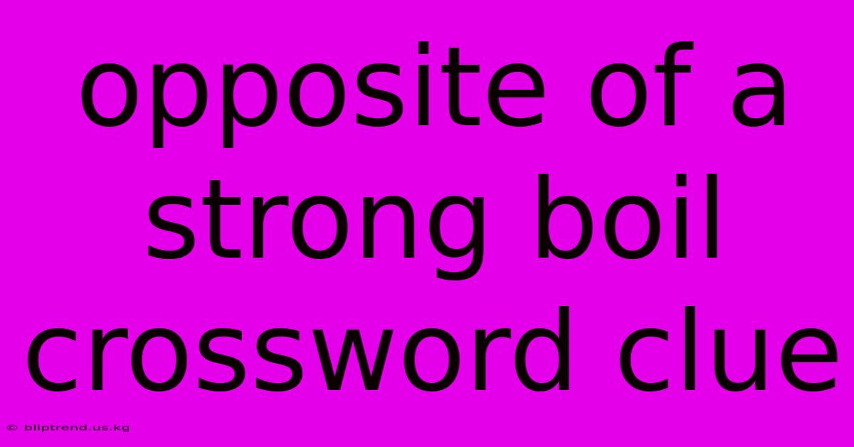 Opposite Of A Strong Boil Crossword Clue