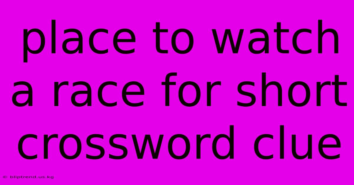 Place To Watch A Race For Short Crossword Clue