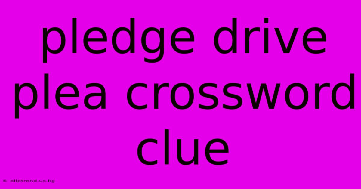 Pledge Drive Plea Crossword Clue