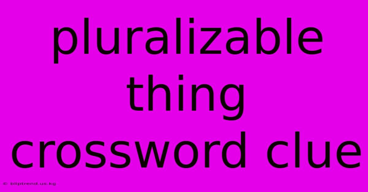 Pluralizable Thing Crossword Clue