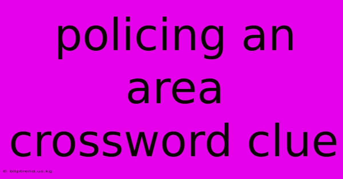 Policing An Area Crossword Clue